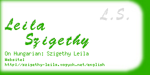leila szigethy business card